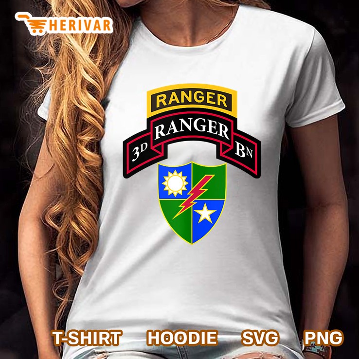 3Rd Army Ranger Shirt - Scroll, Tab, And Dui - Center Tank Top Hoodie