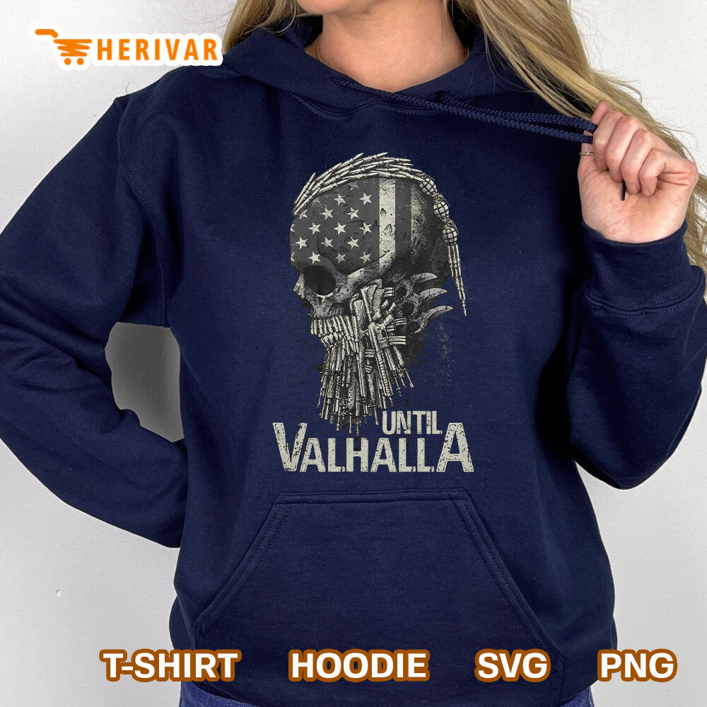 Until Valhalla American Flag Viking Skull Mugs