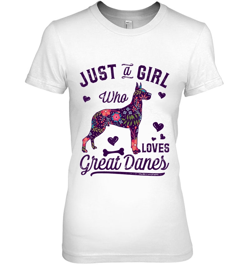 Just A Girl Who Loves Great Dane Gift For Dog Lover Hoodie