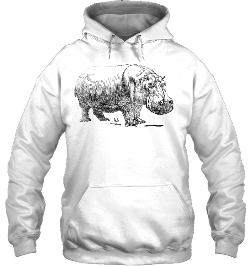 Love Heart Hippos Silhouette Hippo Tee Spirit Animal Hoodie