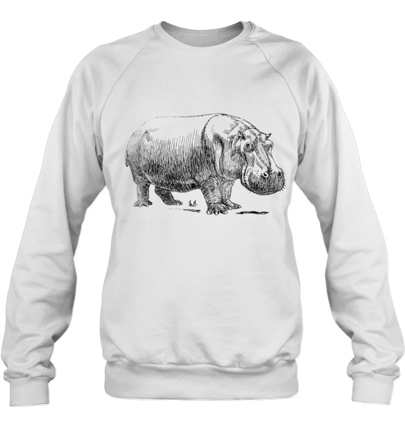 Love Heart Hippos Silhouette Hippo Tee Spirit Animal Sweatshirt