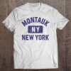 Montauk Ny Gym Style Distressed Navy Blue Print Tee