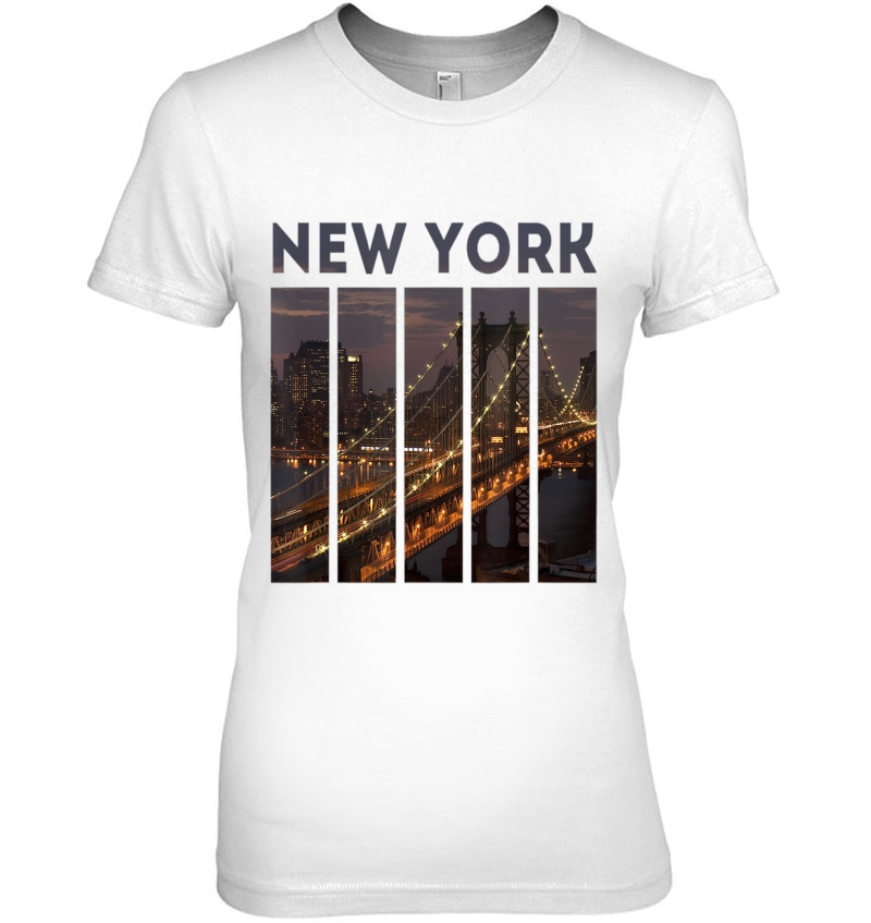 New York City North America Brooklyn Bridge Souvenirs Ladies Tee