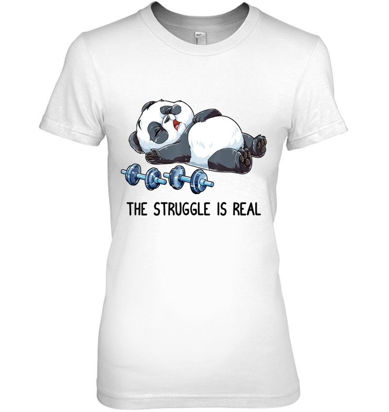 Panda The Struggle Is Real Weightlifting Fitness Gym Hoodie