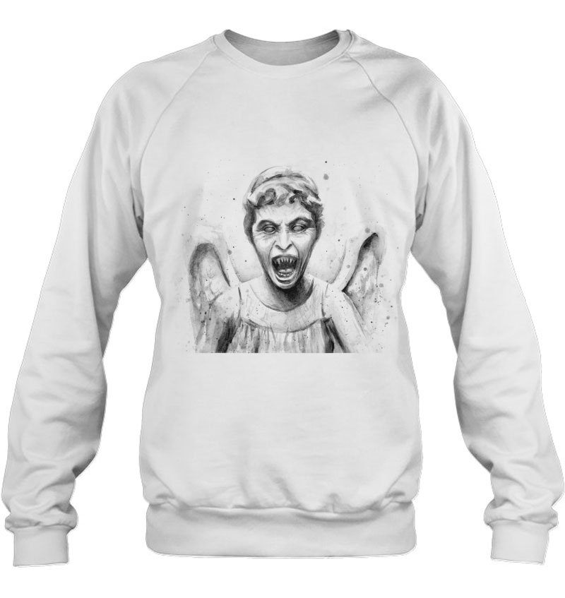Weeping Angel Watercolor Sci-Fi Scary Don