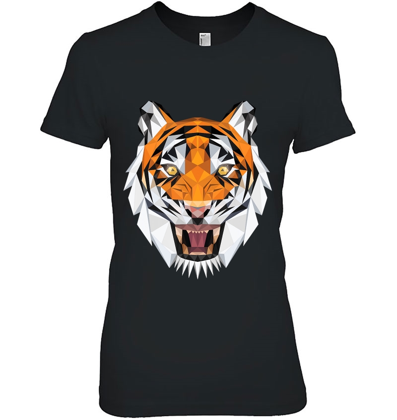 Tiger Shirt Colorful Geometrical Tiger Head Tee Men Women Ladies Tee