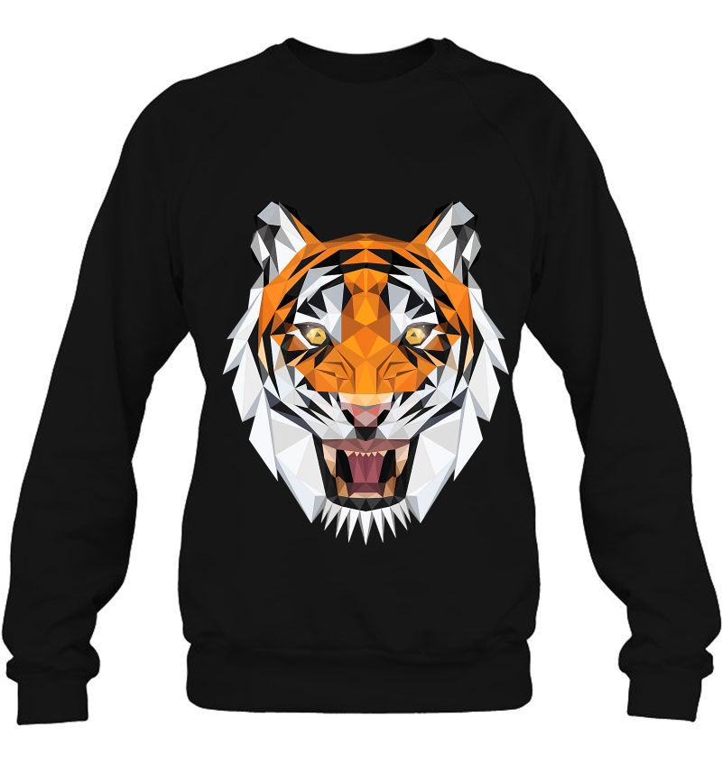 Tiger Shirt Colorful Geometrical Tiger Head Tee Men Women Sweatshirt