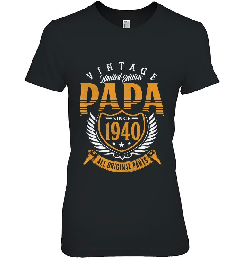 Vintage 80Th Birthday Papa Gift Since 1940 Papa Gift Hoodie