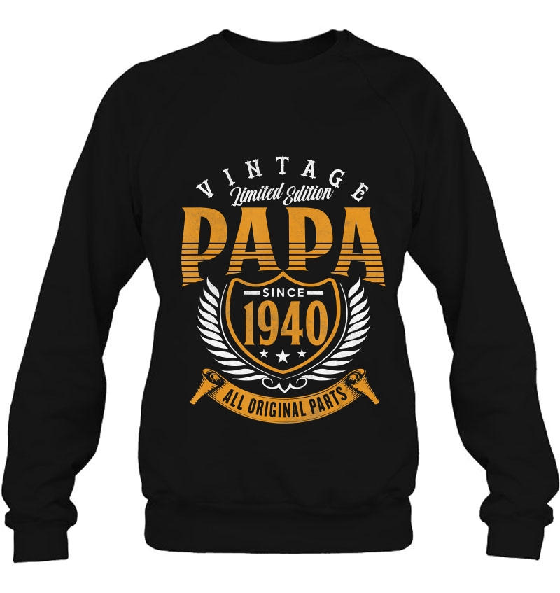 Vintage 80Th Birthday Papa Gift Since 1940 Papa Gift Mugs