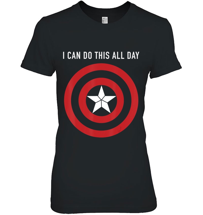 Marvel Captain America I Can Do This All Day Shield Portrait Ladies Tee