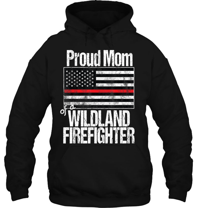 Red Line Flag Shirt Proud Mom Of A Wildland Firefighter Mugs