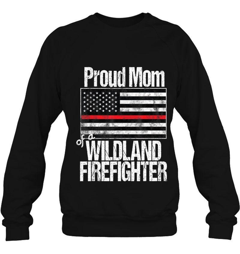 Red Line Flag Shirt Proud Mom Of A Wildland Firefighter Mugs