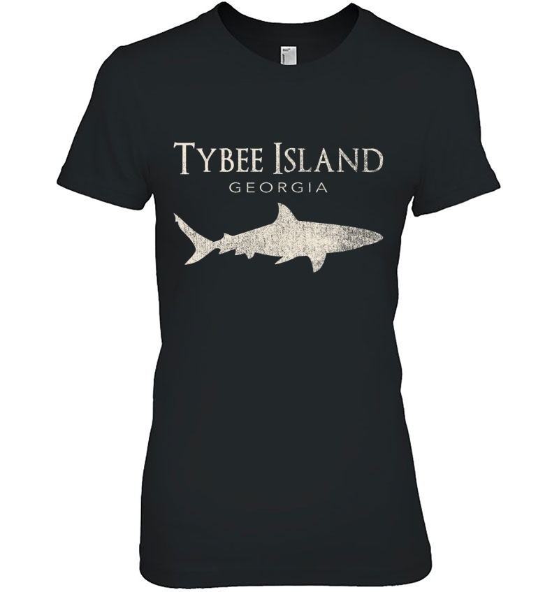 Retro Tybee Island Ga Shark Hoodie