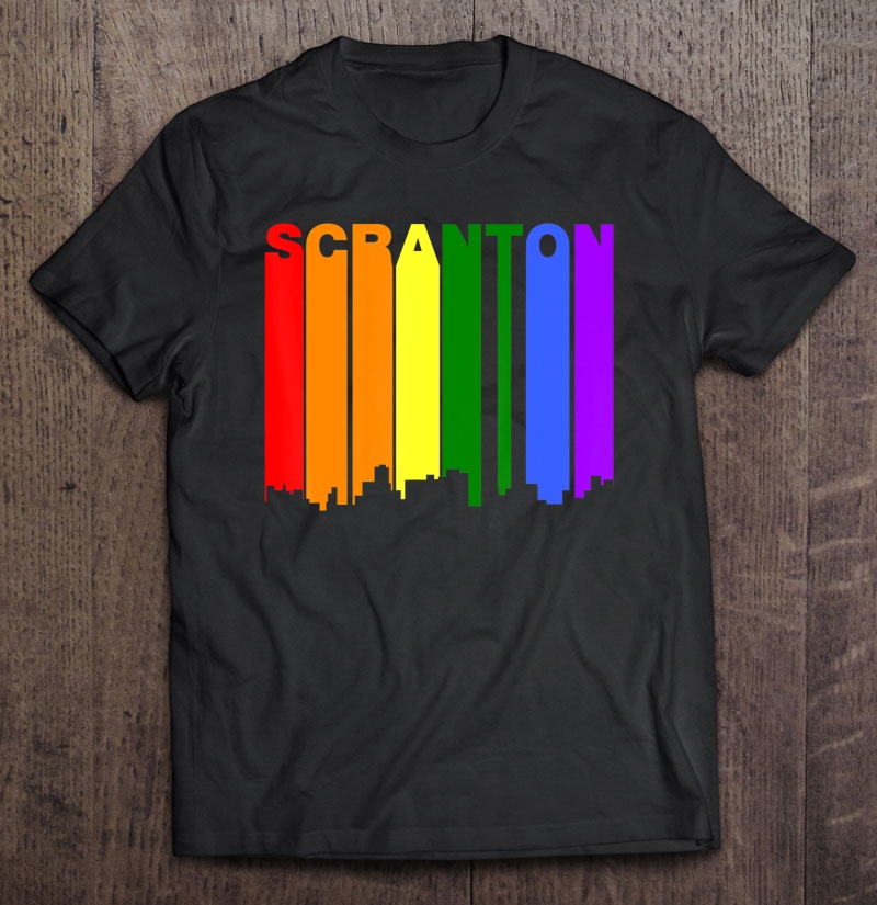 Scranton Pennsylvania Lgbtq Gay Pride Rainbow Skyline Shirt