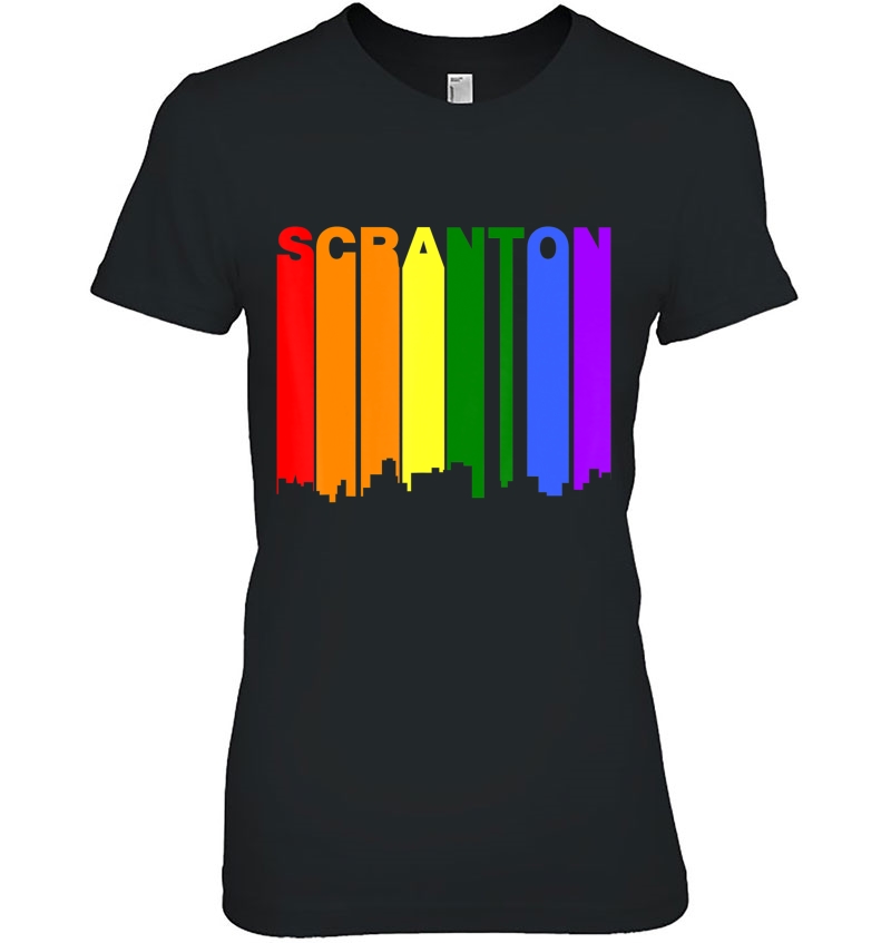 Scranton Pennsylvania Lgbtq Gay Pride Rainbow Skyline Hoodie