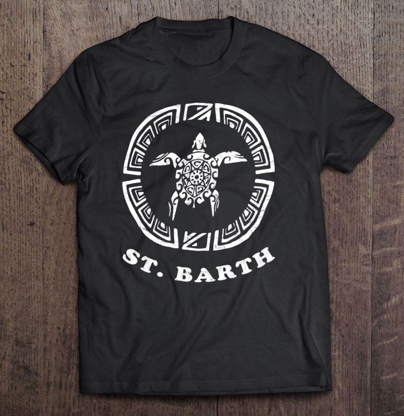 St. Barth Vintage Retro Tribal Turtle Vacation Gift Shirt