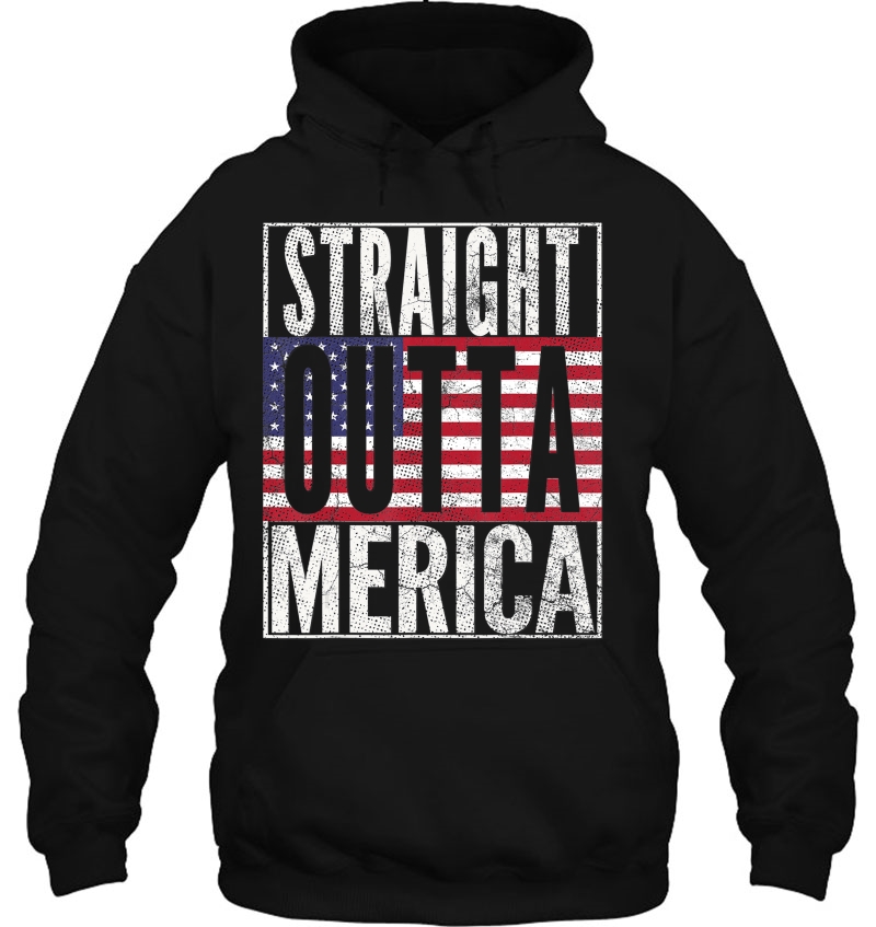 Straight Outta Merica Usa Flag 4Th Of July Gift Mugs