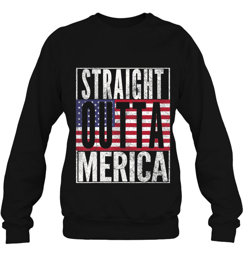 Straight Outta Merica Usa Flag 4Th Of July Gift Mugs