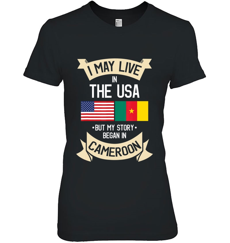 Cameroon American Flag Usa Cameroonian Roots Gifts Ladies Tee