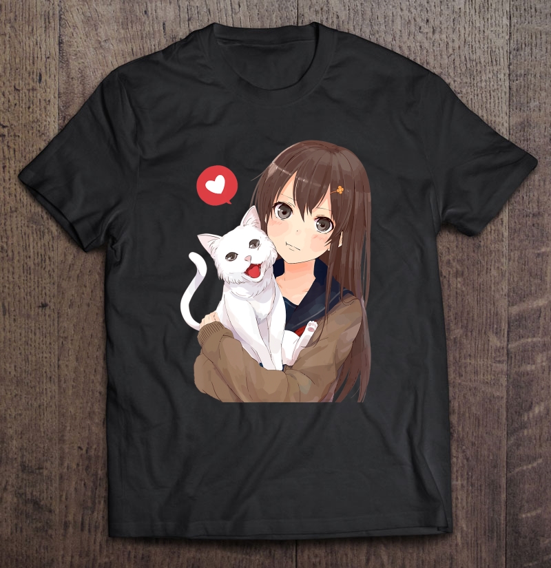 Cute Anime Girl And Kitty Cat Shirt