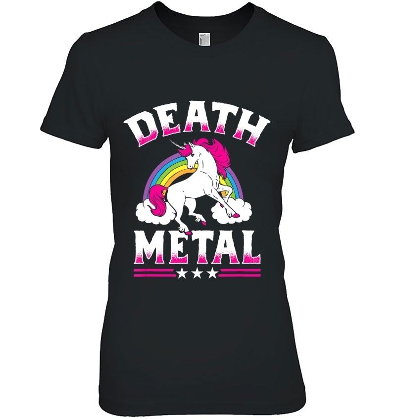 Death Metal Rainbow And Unicorn Heavy Rock Music Lover Gift Hoodie