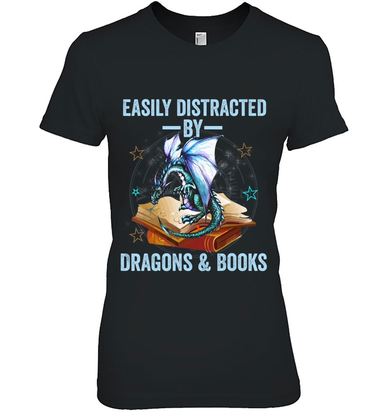 Easily Distracted By Dragons And Books Kids Men Women Gift Hoodie