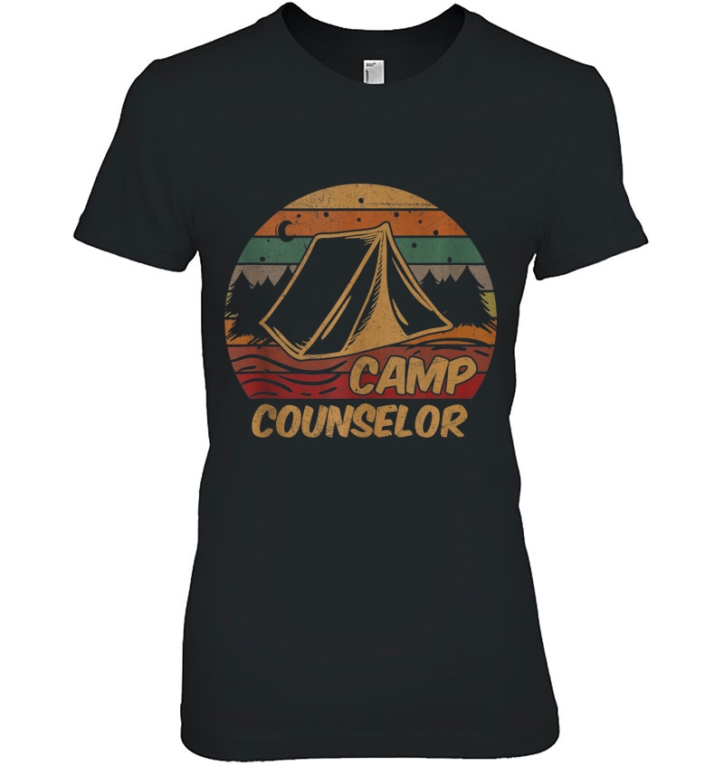 Camp Counselor Camping Lovers Gifts Happy Camper Ladies Tee