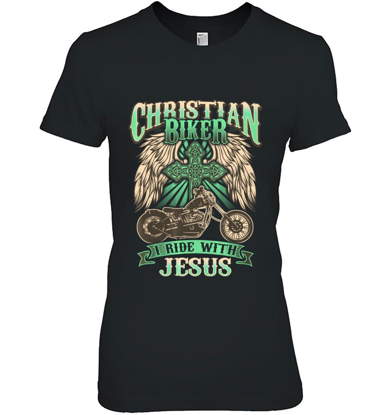 Christian Biker Ride With Jesus Back Print Hoodie