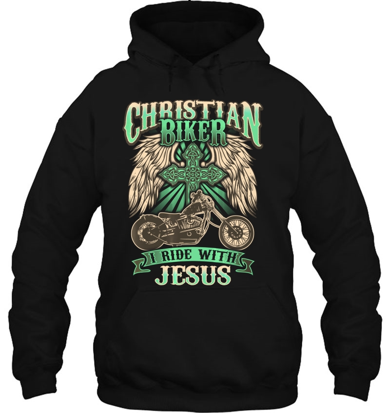 Christian Biker Ride With Jesus Back Print Mugs