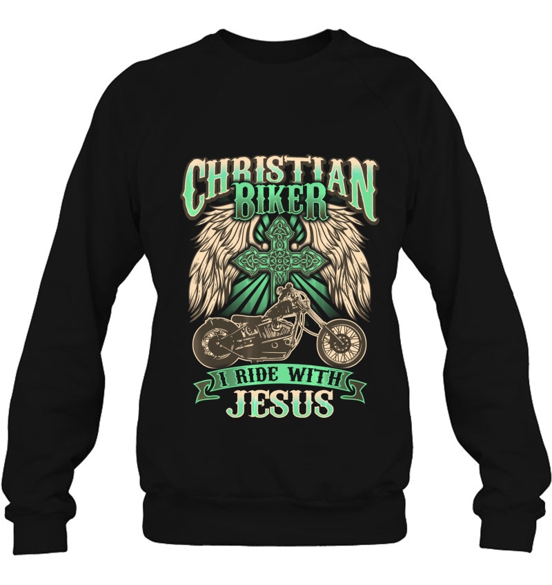 Christian Biker Ride With Jesus Back Print Mugs