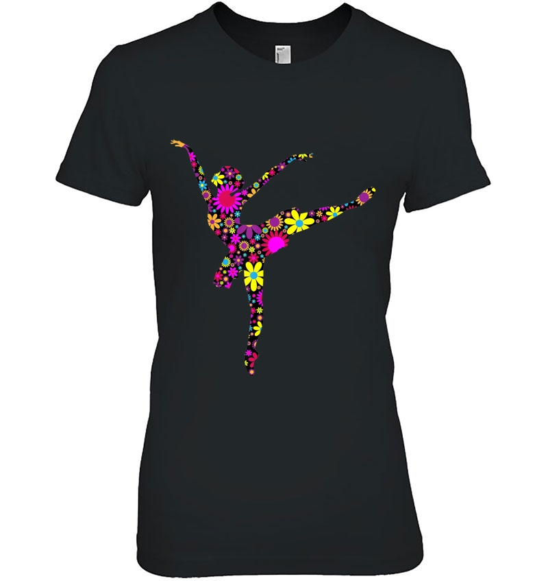 Colorful Flower Ballerina Girl Gift Tee For Ballet Hoodie