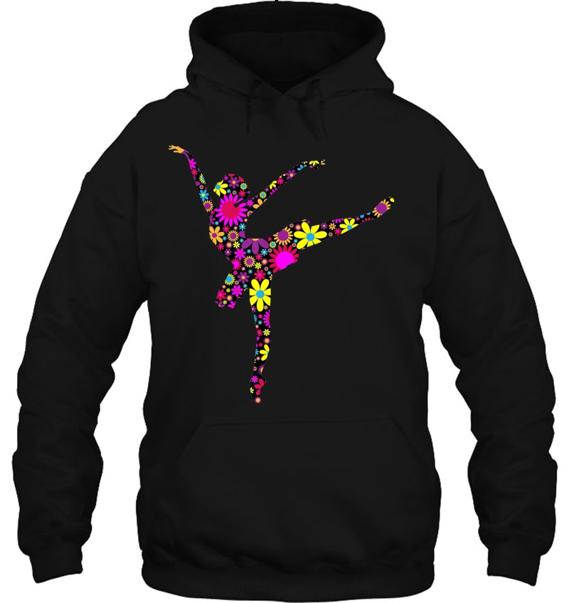 Colorful Flower Ballerina Girl Gift Tee For Ballet Mugs