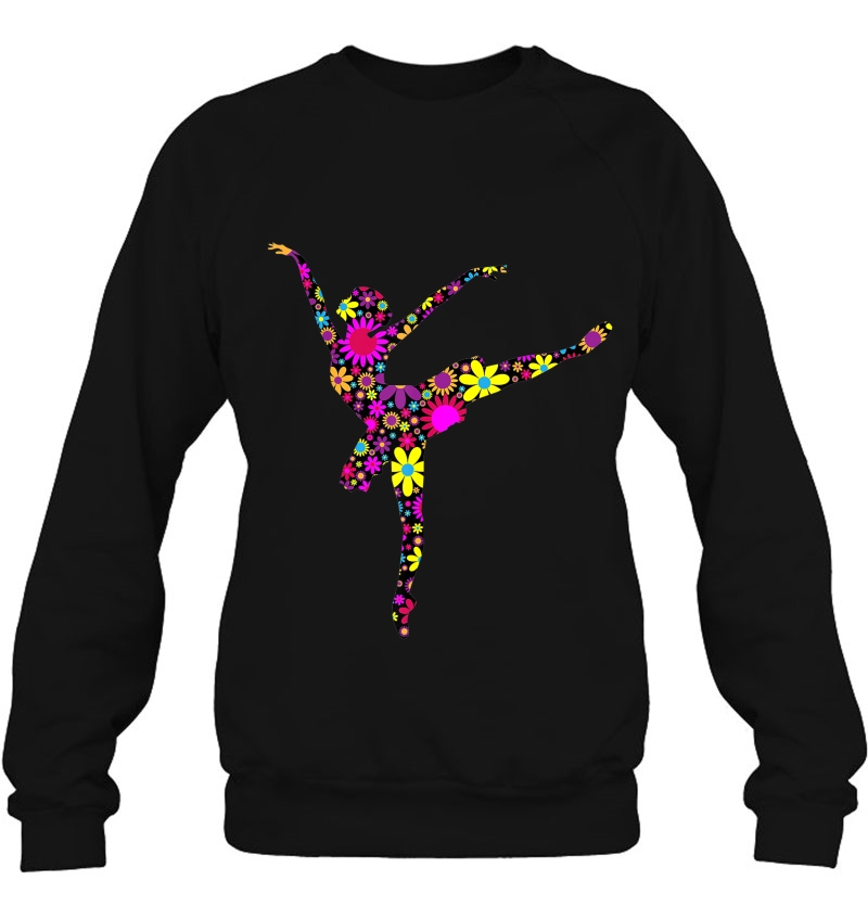 Colorful Flower Ballerina Girl Gift Tee For Ballet Mugs