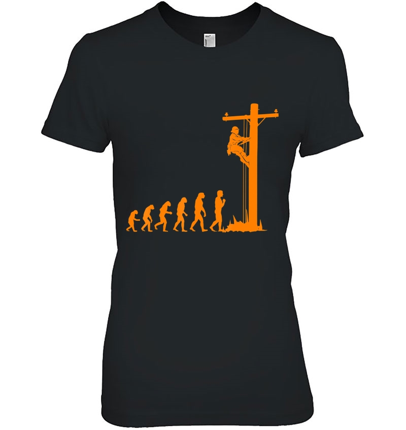 Cool Unique Evolution Of Lineman Electrician Shirt Gift Ladies Tee