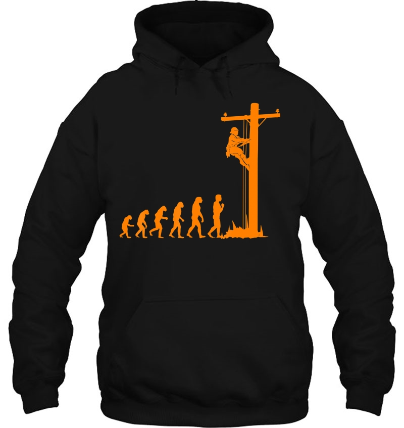 Cool Unique Evolution Of Lineman Electrician Shirt Gift Hoodie