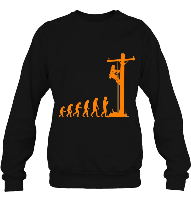 Cool Unique Evolution Of Lineman Electrician Shirt Gift Sweatshirt