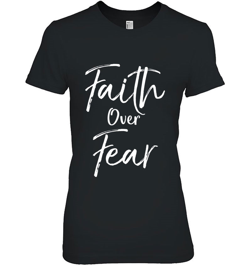 Cute Christian Worship Gift For Women Men's Faith Over Fear Hoodie