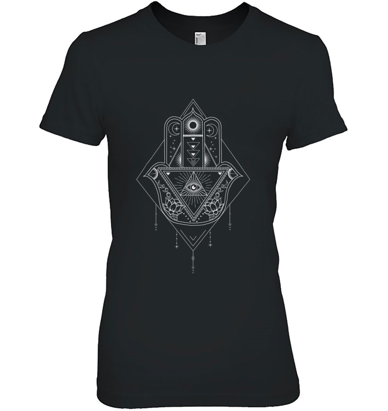 Diamond Hamsa With Sun & Moon Boho Graphic Hoodie