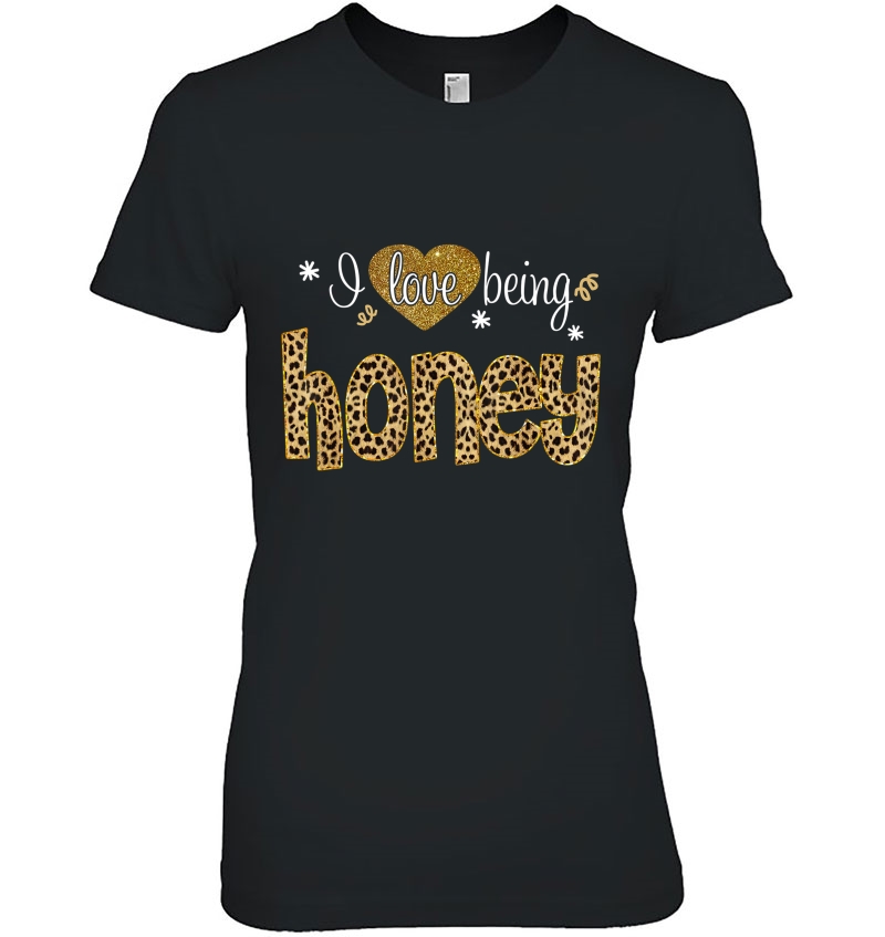 I Love Being Honey Leopard Plaid- Christmas Gift Ladies Tee