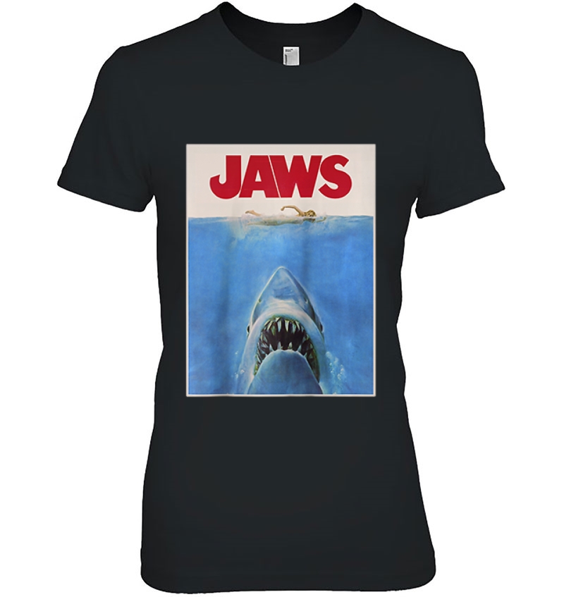 Jaws Original Movie Poster Raglan Baseball Tee Ladies Tee
