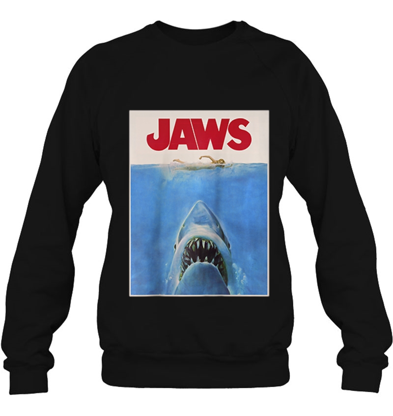 Jaws Original Movie Poster Raglan Baseball Tee Sweatshirt