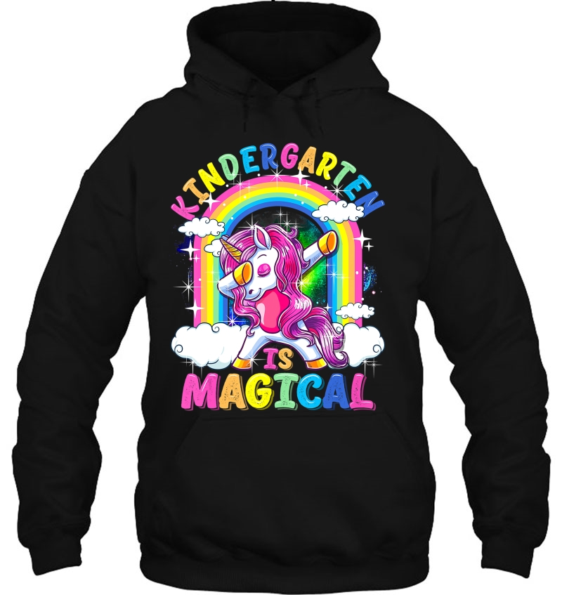 Kindergarten Is Magical Dabbing Unicorn Back To School Girls Hoodie