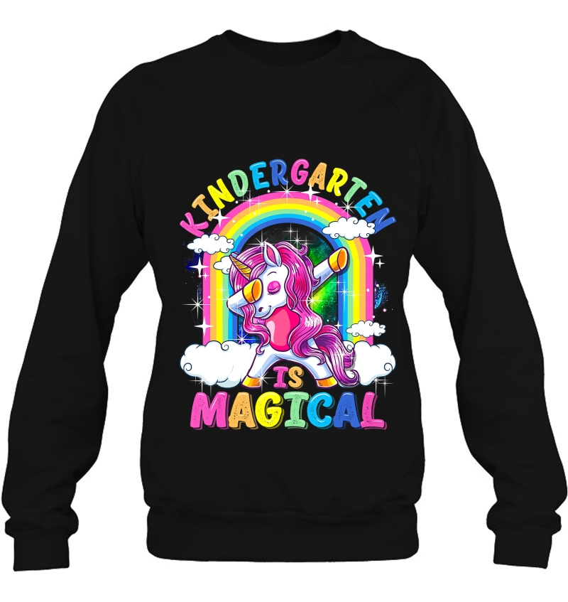 Kindergarten Is Magical Dabbing Unicorn Back To School Girls Sweatshirt