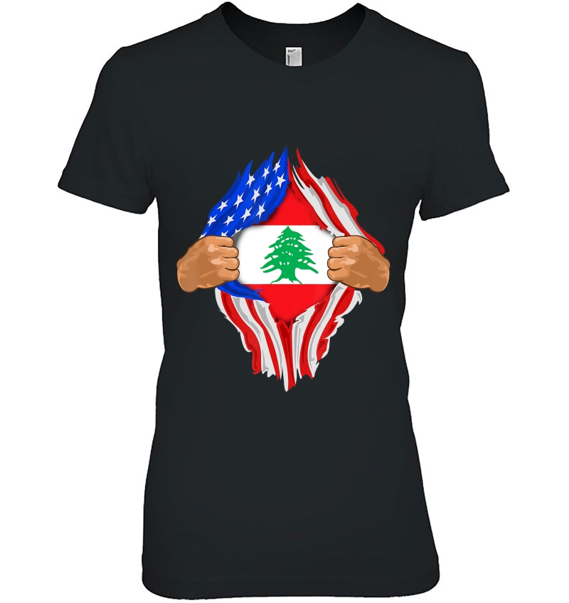 Lebanese Blood Inside Me Lebanon Flag Gift Ladies Tee
