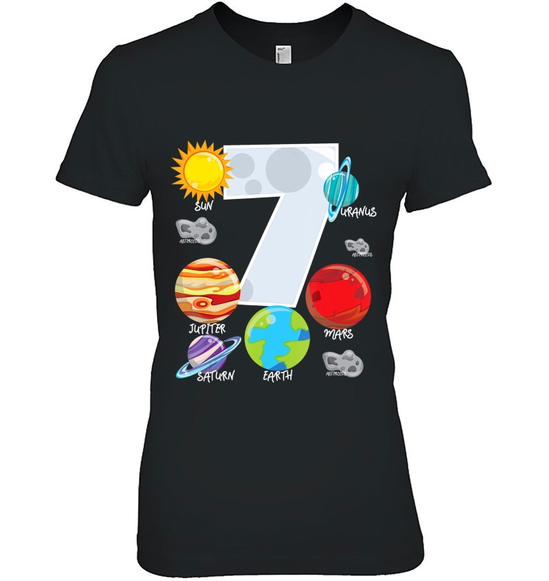 Outer Space Planet Guide 7 Year Old 7Th Birthday Party Hoodie