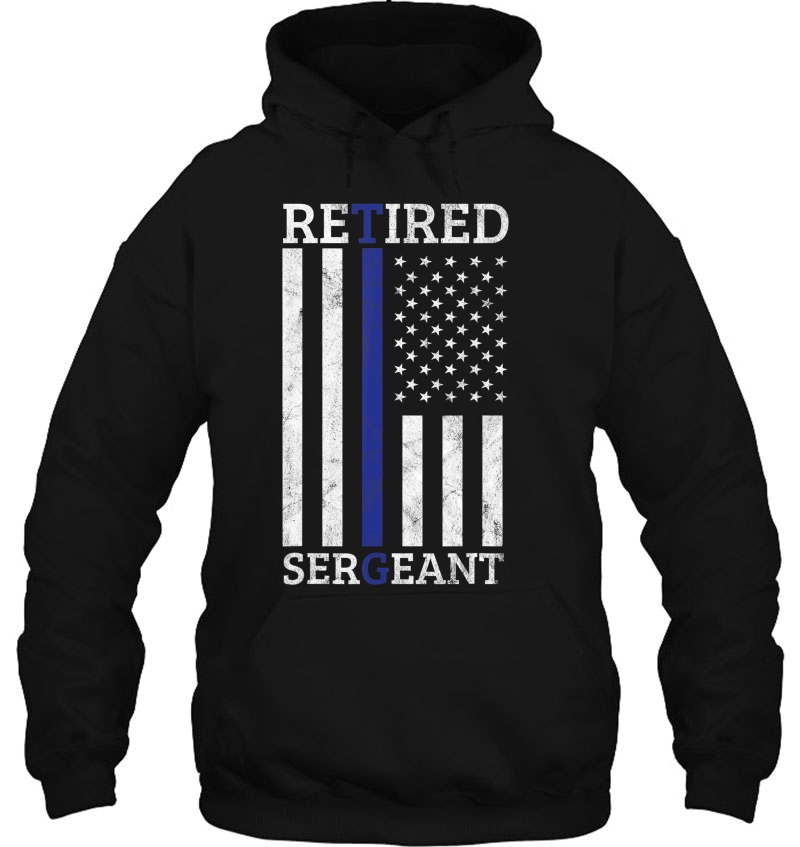 Retired Sergeant Police Thin Blue Line American Flag Mugs