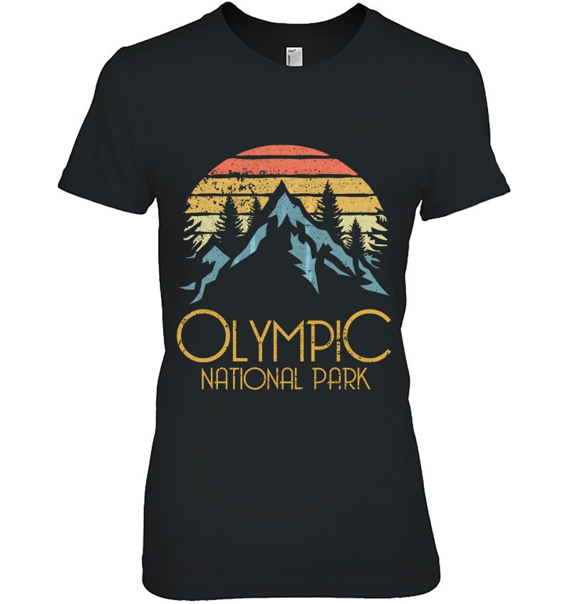 Retro Olympic National Park Washington Mountains Swea Ladies Tee