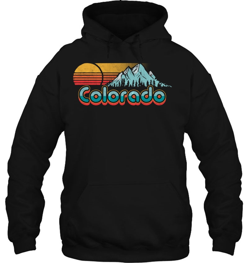 Retro Throwback Colorado Mountains Hoodie