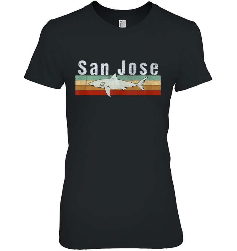San Jose, Ca Fishing Vintage Shark Ladies Tee