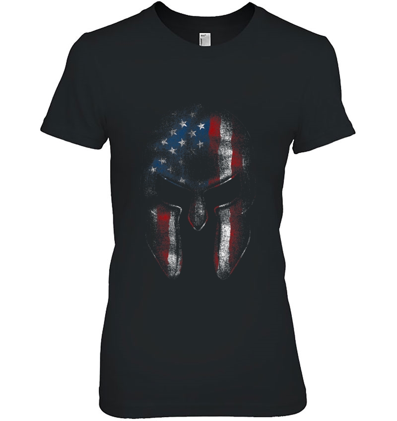 Spartan Warrior Helmet American Flag Patriotic Gift Men Tank Top Hoodie